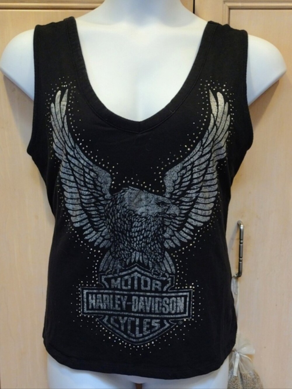 🖤Y2K Vtg Harley Davidson Tank Top With Lace Up Back 🦅